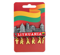Fridge Magnet Trakai Castle with Hanging Letters TRAKAI
